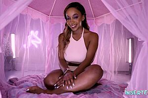 Lily Starfire shows you her big tits and shaved pussy