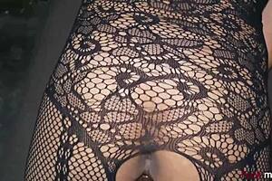 petite 18+ slut takes thick long dildo in pussy