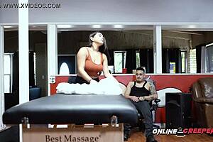 Naughty masseuse, are you falling into Bruno's hard trap?