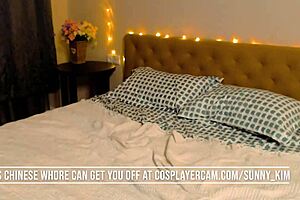 Little Asian Girl in Cosplay Webcam Show Fingers Herself