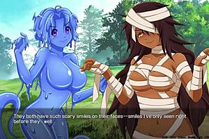 anime orgy handjob from girls in quest failed 😏