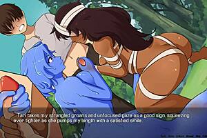 anime orgy handjob from girls in quest failed 😏