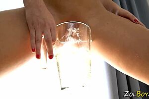 piss gushing slut gets jizzed on feet