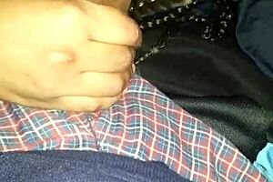 shy girl gives sloppy wet blowjob at home