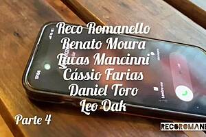 Reco Romanello's wild day in São Paulo. Bareback orgy with monster cocks in group action.