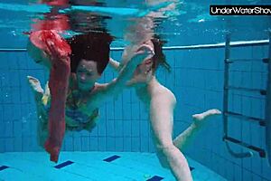 bubarek and birtakik share intimate moments in the pool together