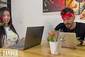 Oh no, my wife caught me fucking her nasty sister on our house table!!