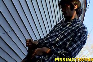 hot twinks in a wild group splash piss from hard cocks