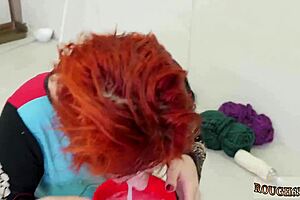 She's bound in bondage for intense domination and cum play