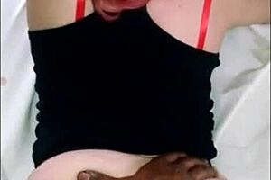 Young Babe Engages In Interracial Encounter At Home