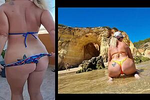 lisa aranha gets sensual on the stairs and almost falls