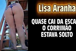 lisa aranha gets sensual on the stairs and almost falls