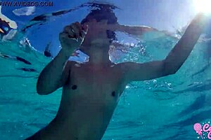 Wanna see me swim naked with this horny Mexican babe?