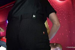 naughty chicks talked into group blowjob and sucking three cocks