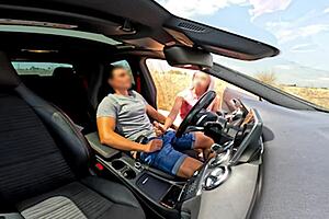 I was jerking off in the car when a stranger girl caught me and helped finish with her mouth, swallowing my cum.