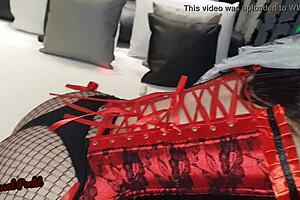 Blowjob in hotel with corset girlfriend