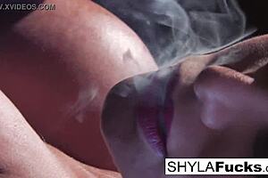 Oh, sexy shyla's smoking that fetish with big tits and ass!