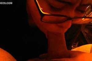 She's sucking my cock with deepthroat skills