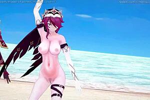i watch genshin impact mmd with rosaria and kuki shinobu