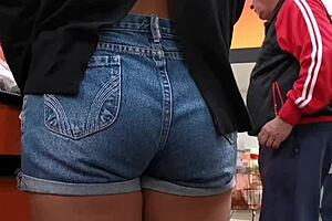 Peeking at ass in the supermarket voyeur scene