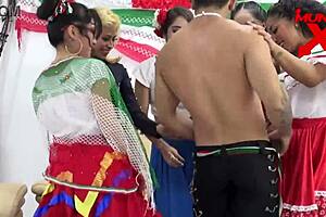 latina brunette big tits ass group blowjob fucking big cock hardcore