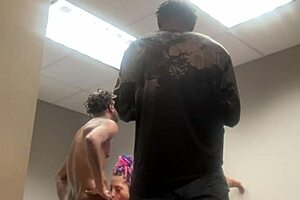 Rough threesome with latina and ebony