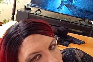 Shemale Celeste Sucks Cock Like a Pro!