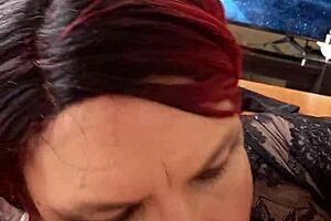 Shemale Celeste Sucks Cock Like a Pro!