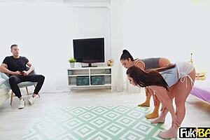 Megan Fiore and Sara Diamante in their wild yoga threesome