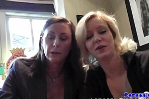 I saw this British mature nurse getting wild, sharing a hard cock in a steamy trio at the clinic.