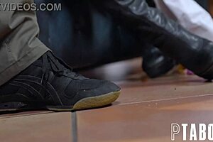 Aiden Ashley gives blowjob to Nathan Bronson in POV