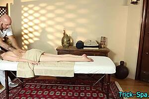 busty teen rubbed down in hidden cam massage