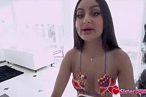 stepsister caught cheating, blackmailed into sucking dick for proof