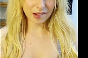 Petite blonde gives intense POV blowjob to lucky stepfather.