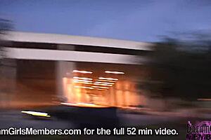 Cute brunette from the club strips nude with pierced nipples