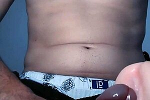 giving a handjob with a vibrating toy on my pussy