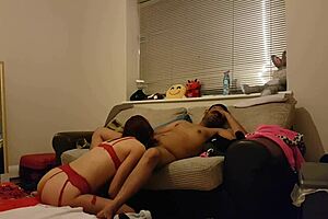 This cheating milf is licking ass with young guy