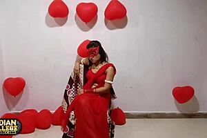 loving indian couple celebrates valentines day with amazing hot sex, fucking and sucking homemade