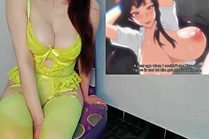 su amiga gets bigger tits in cosplay and can't resist the wet pussy action with toys