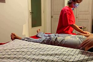 nurse caught him hard but let him cum anyway 😏