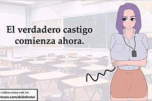 Teacher provides instructions with rope punishment