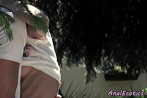 Glamorous petite European teen babe gets ass fucked by amateurs