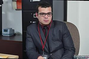 boy giving old guy blowjob during yoga session