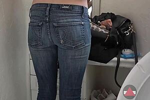 Sexy Af Jeans To Skirt Change In Bathroom