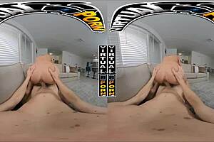 Gianna Grey enjoys virtual reality game on her day off.