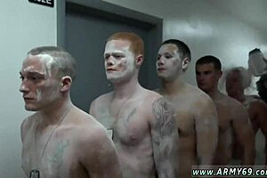 in the teen gay army, there's blowjob hazing, showering, and fucking going on.