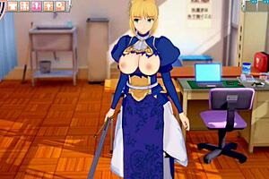 FGO ALTria Pendragon Saber GETS TITS RUBBED HARD! 3DCG Hentai