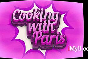 Cooking show host gets licked and rimmed in kitchen