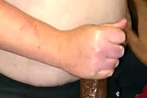 Husband came home and nutted on my bbw natural tits