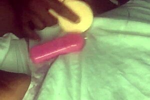 Heated toy masturbating ends up in cream pie